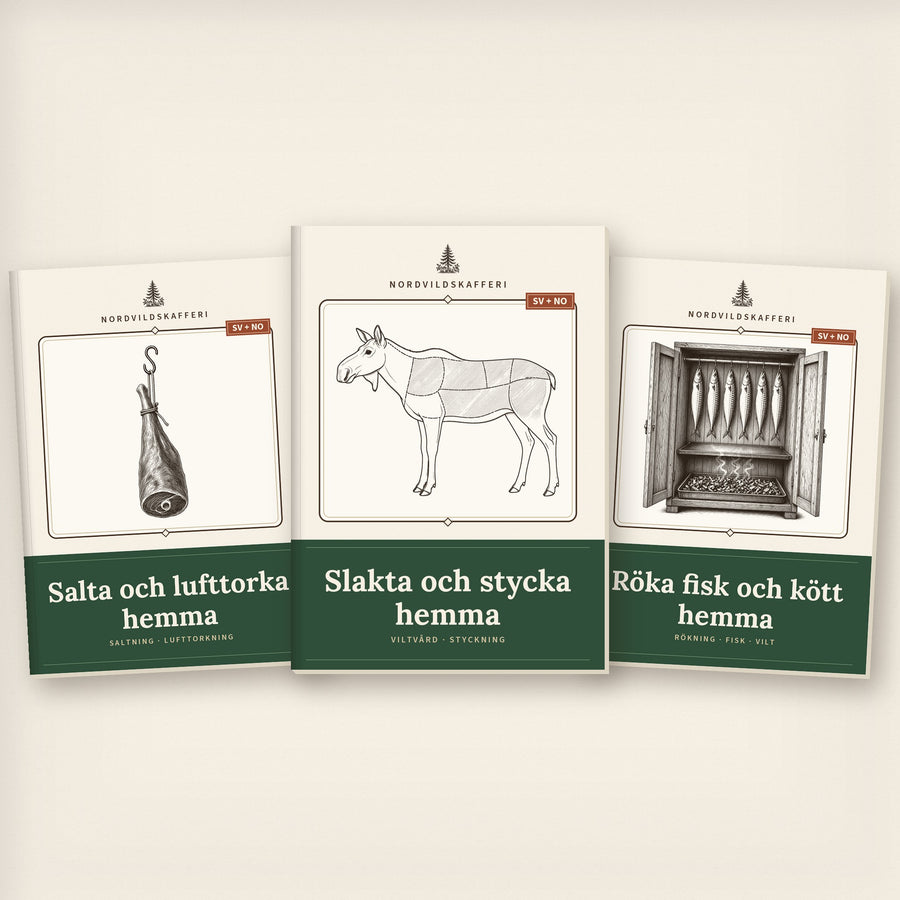Omslagen till guiderna i paketet Kött och vilt